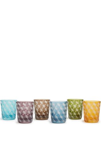 POLSPOTTEN Blocks tumblers (set of six) - Blu