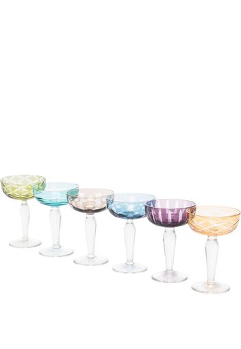 POLSPOTTEN Cuttings coupe glasses (set of 6) - Blu