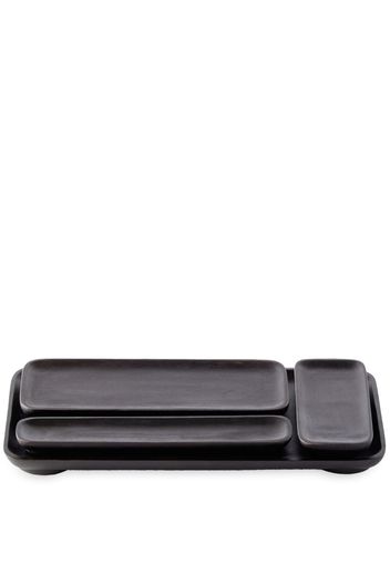 POLSPOTTEN Set di tre vassoi Plankie - BLACK