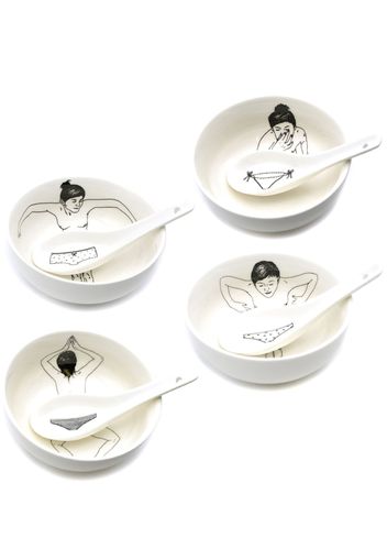 POLSPOTTEN Undressed Bowls set of four - Bianco