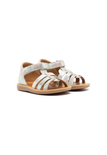 Pom D'api metallic touch-strap sandals - Argento