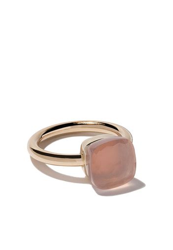 ”Anello Nudo in quarzo rosa, oro rosa e bianco 18kt ”