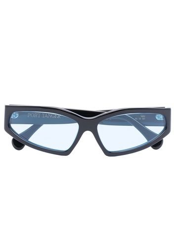 Port Tanger Talid rectangular sunglasses - BLACK WITH BLUE LENS