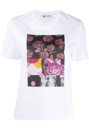 roses-print crew neck T-shirt