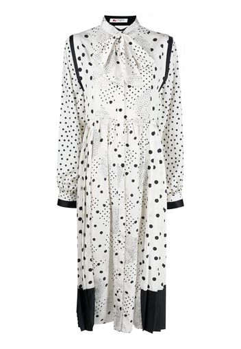 long-sleeve polka dot dress