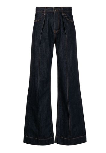 flared dark-wash jeans