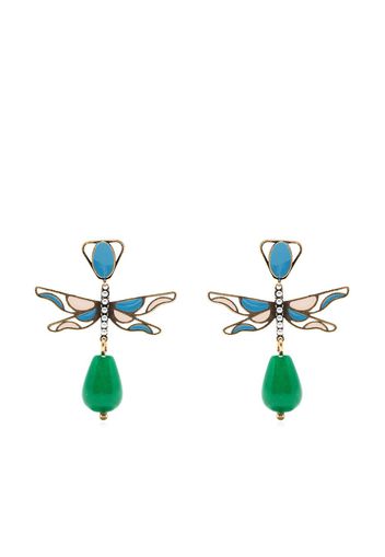 Ports 1961 butterfly-motif drop earrings - Verde