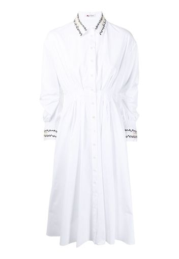 Ports 1961 gathered cotton shirt dress - Bianco