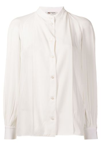 Ports 1961 collarless silk shirt - Bianco