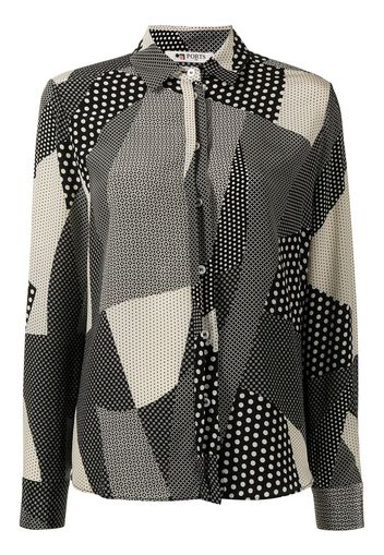 Ports 1961 spotty patchwork silk shirt - Nero