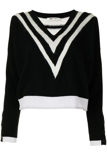 Ports 1961 Maglione con motivo chevron - Nero