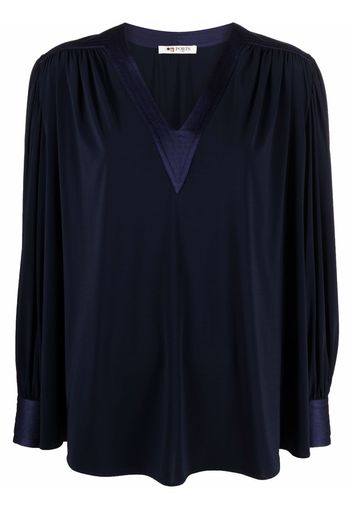 Ports 1961 balloon-sleeve jersey blouse - Blu