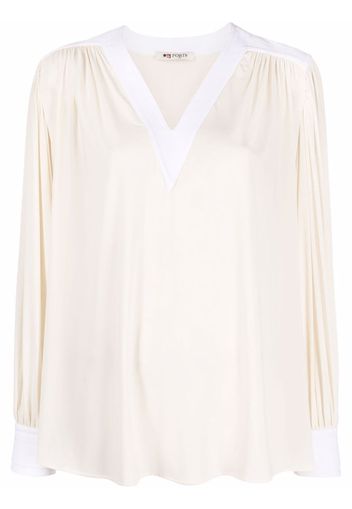 Ports 1961 balloon-sleeve jersey blouse - Toni neutri