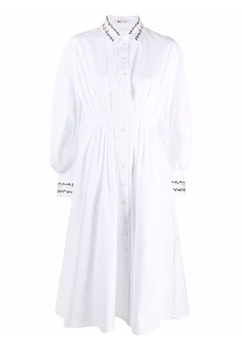 Ports 1961 embroidered-edge cotton dress - Bianco