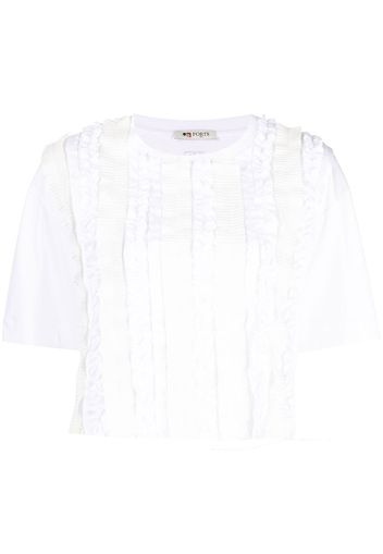 Ports 1961 ruffle-detail short-sleeved T-shirt - Bianco