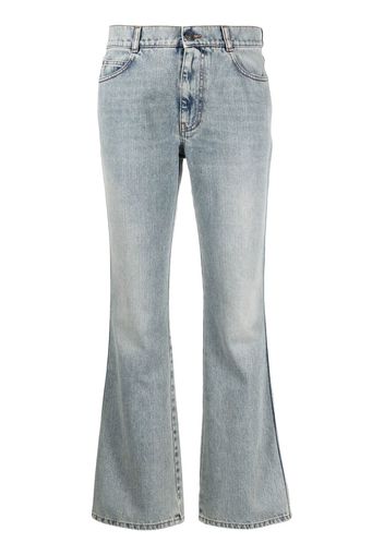 Ports 1961 Jeans svasati crop con effetto schiarito - Blu