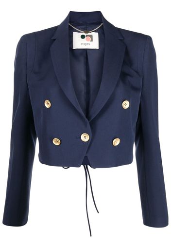 Ports 1961 Blazer doppiopetto crop - Blu