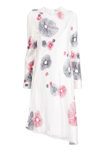 Ports 1961 Jellyfish-print long-sleeve dress - Bianco