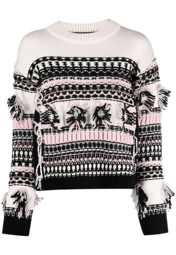 Ports 1961 patterned-intarsia virgin-wool jumper - Nero