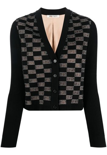 Ports 1961 monogram-pattern virgin wool-blend cardigan - Nero