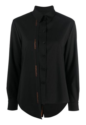 Ports 1961 logo-print strap virgin wool shirt - Nero