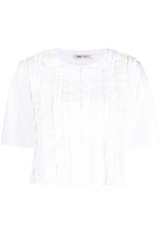 Ports 1961 ruffle-detail short-sleeved T-shirt - Bianco