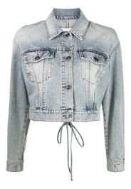 Ports 1961 Giacca denim crop in stile corsetto - Blu