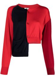 Ports 1961 Cardigan asimmetrico bicolore - Rosso