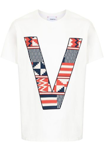 Ports V T-shirt V con stampa - Bianco