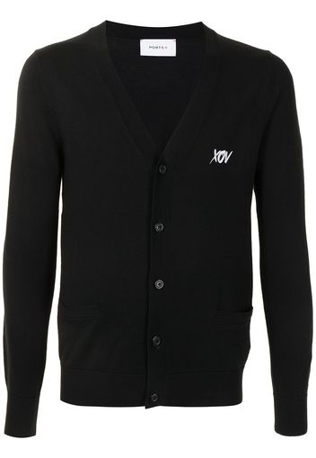 Ports V Cardigan con stampa - Nero