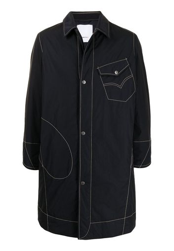 Ports V Cappotto denim con applicazione - Blu