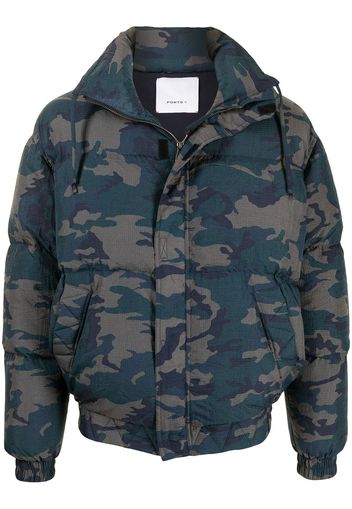 Ports V Piumino con stampa camouflage Heart Earth - Blu