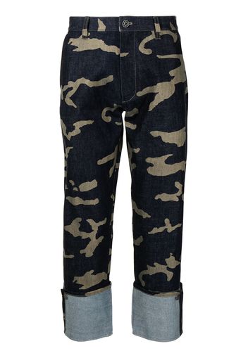 Ports V Jeans dritti con stampa camouflage - Blu