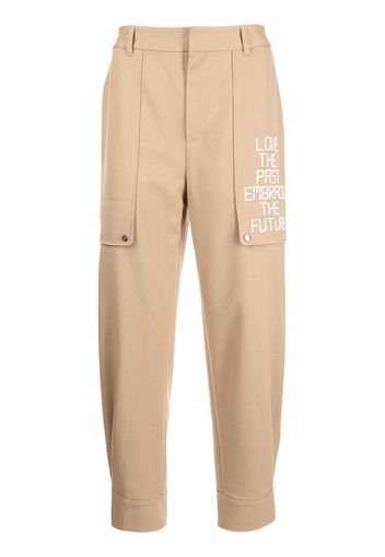 Ports V Pantaloni affusolati con ricamo - Marrone