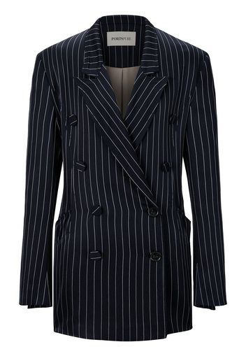 PortsPURE Blazer doppiopetto a righe - Blu