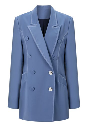 PortsPURE Blazer doppiopetto con cuciture a contrasto - Blu