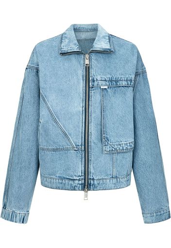 PortsPURE Giacca denim oversize con zip - Blu