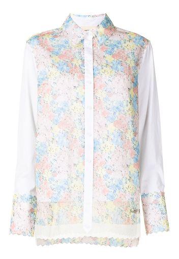 PortsPURE Camicia a fiori - Bianco