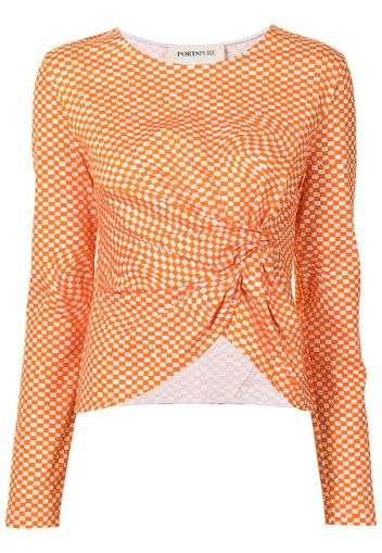 PortsPURE Blusa a quadri - Arancione