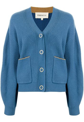 PortsPURE Cardigan a coste - Blu