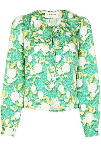 PortsPURE Blusa a fiori - Verde