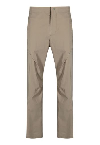 Post Archive Faction mid-rise cotton-blend trousers - Verde