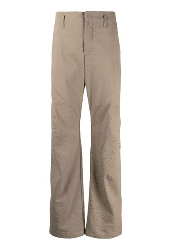 Post Archive Faction textured straight-leg trousers - Marrone