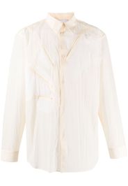 Post Archive Faction semi-sheer zip-pocket shirt - Toni neutri