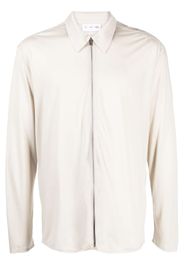 Post Archive Faction zip-up lyocell shirt - Toni neutri