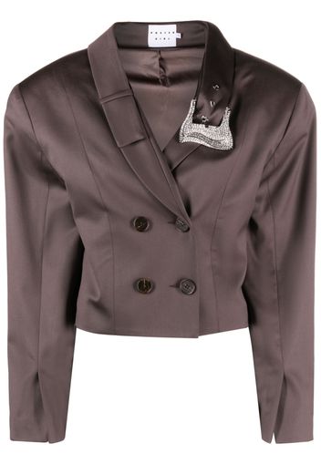 POSTER GIRL Suzan double-breasted cropped blazer - Marrone