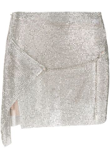 POSTER GIRL Winona crystal-embellished skirt - Argento