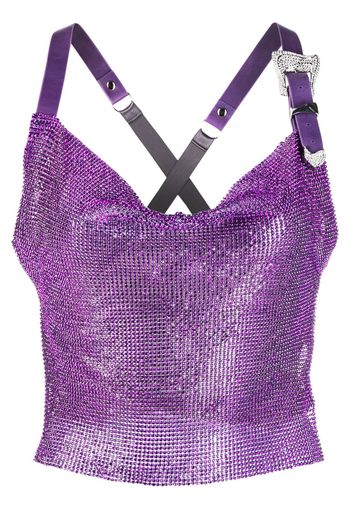 POSTER GIRL crystal-embellished crossover-strap top - Viola