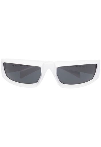 Prada Eyewear Occhiali da sole squadrati con logo - Bianco