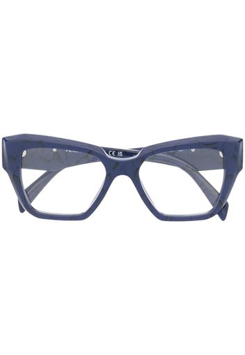 Prada Eyewear logo-plaque glasses - Blu